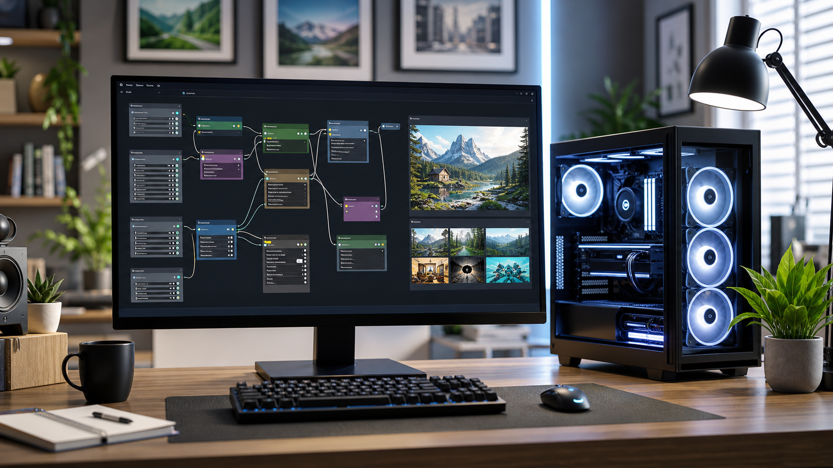 Local Stable Diffusion workflow with ComfyUI on a creator workstation