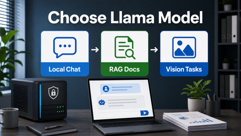 Choosing a Llama open model for local chat, RAG documents, and vision tasks in a secure internal AI workflow