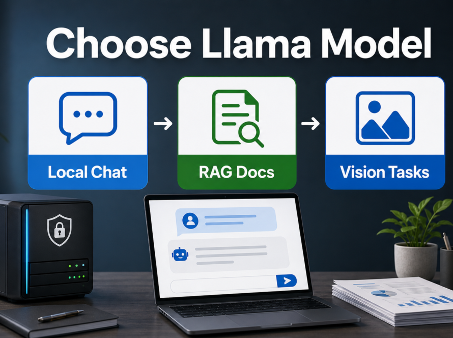 Choosing a Llama open model for local chat, RAG documents, and vision tasks in a secure internal AI workflow