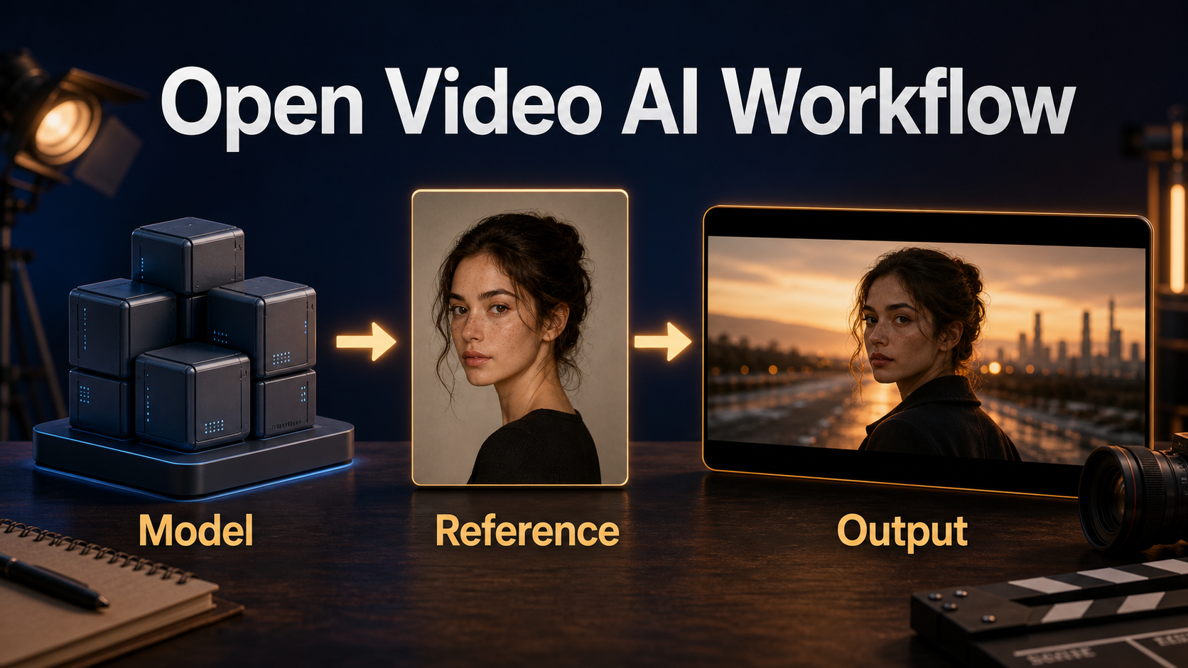 Wan2.2 A14B model, reference image, and final video workflow