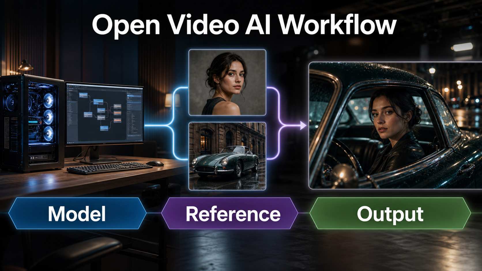SkyReels-V3 local workflow from model and reference images to video output