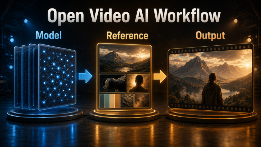 SkyReels-V2 open-weight video workflow from model and reference to output