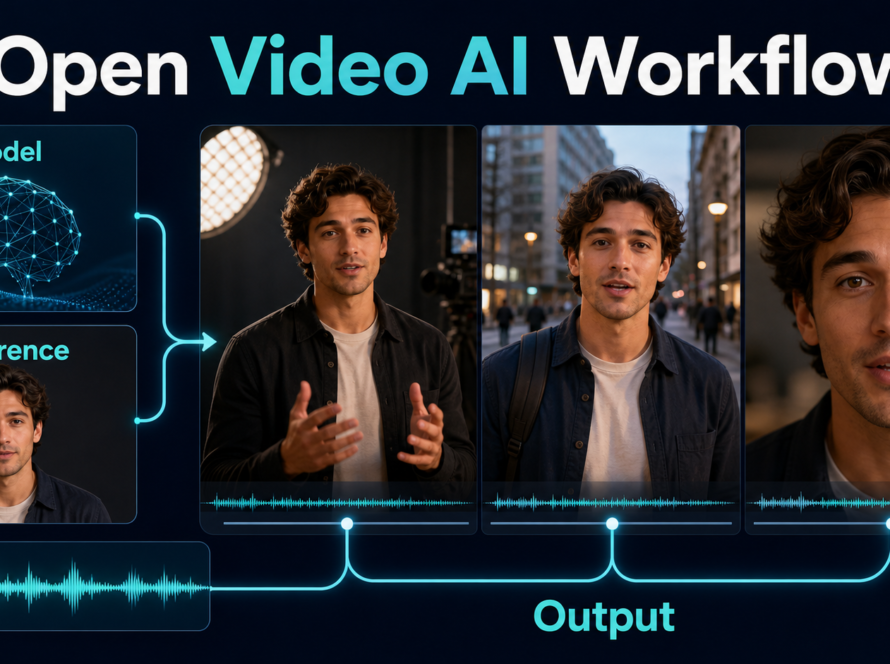 Ovi 1.1 workflow connecting a model and reference portrait to consistent audio-video output
