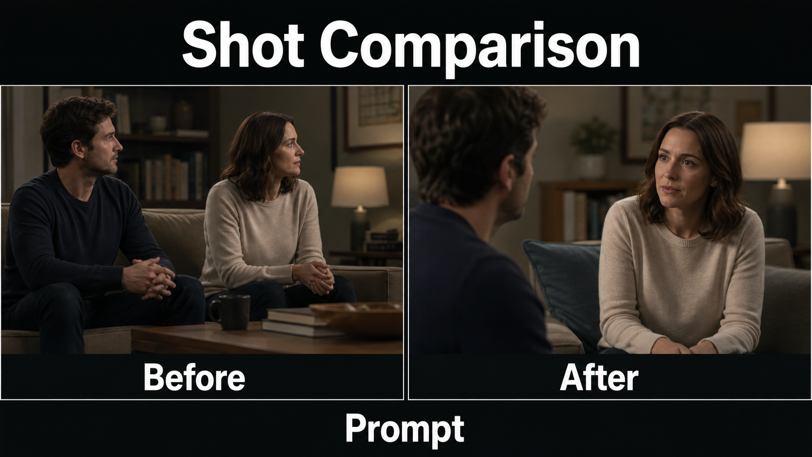 Before and after comparison of broken and corrected conversation coverage