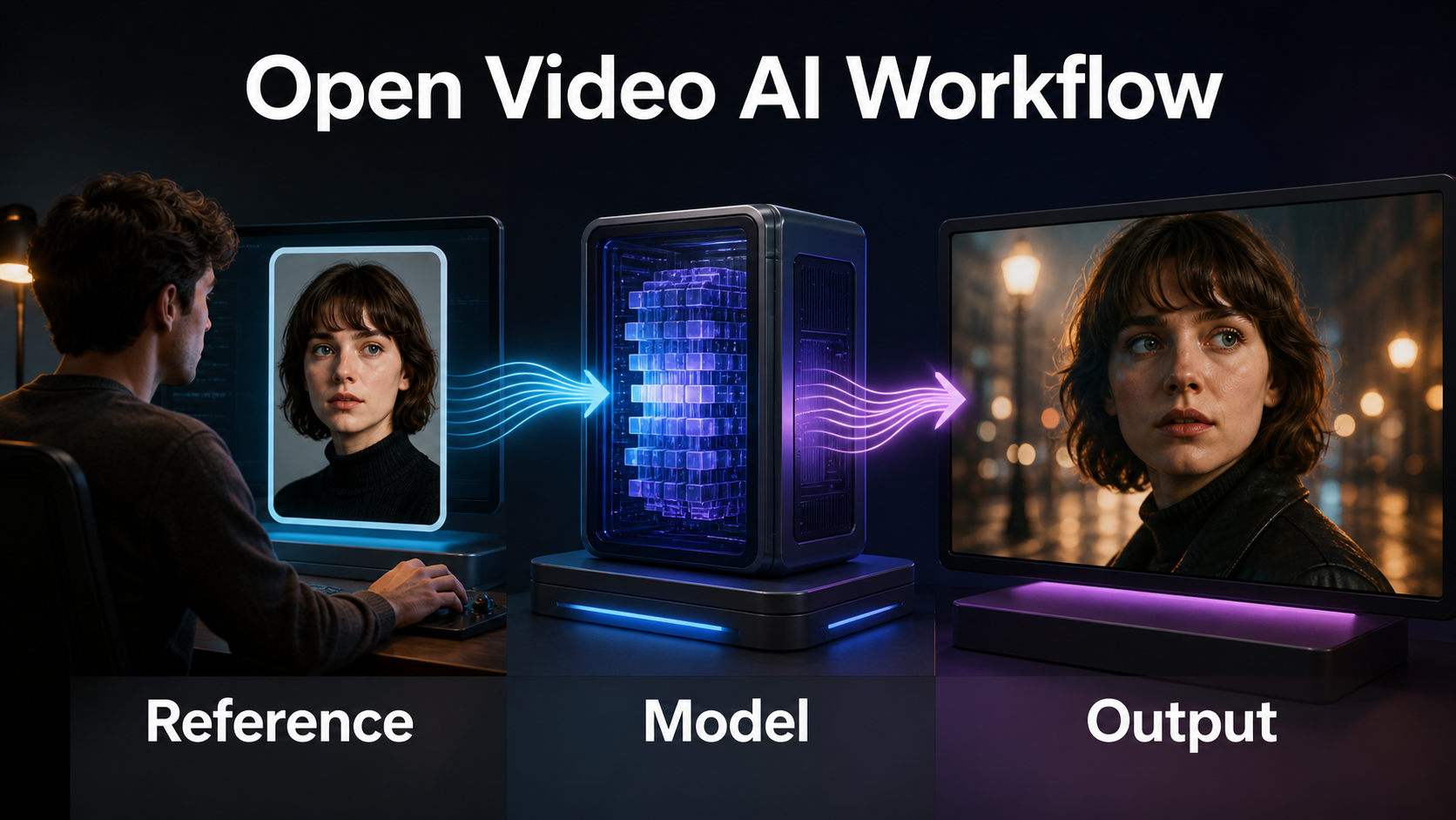 LTX-2.3 open video AI workflow from reference image through local model to output