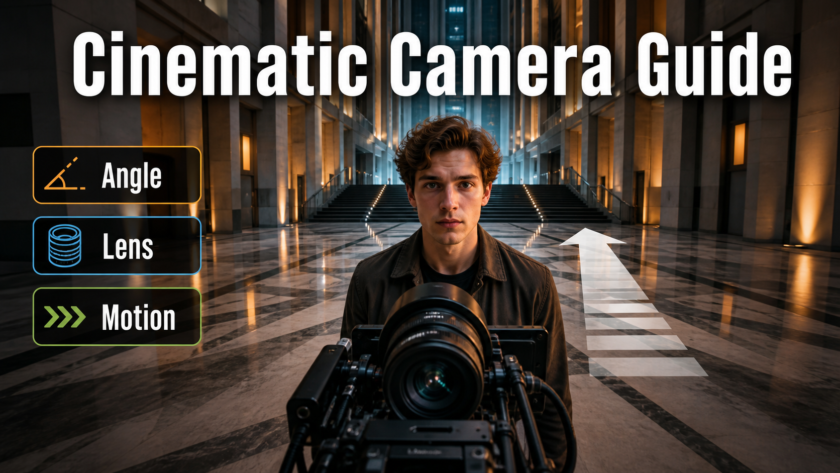 14mm ultra-wide film set showing a close foreground subject and deep architectural background