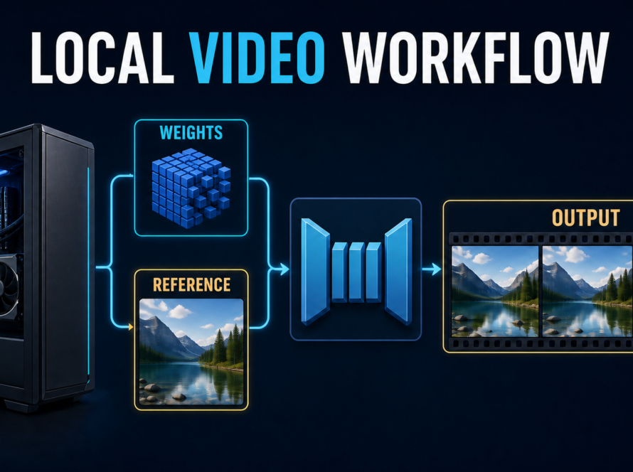 Local CogVideoX1.5 workflow connecting model weights and a reference frame to consistent video output
